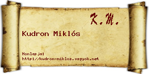Kudron Miklós névjegykártya