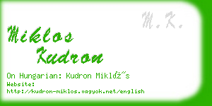 miklos kudron business card